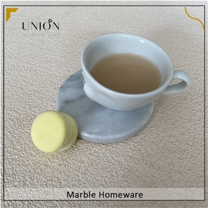 Natural Polished Marble Stone Coaster Round Tea Coaster