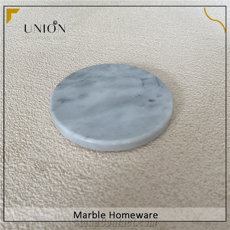 Natural Polished Marble Stone Coaster Round Tea Coaster