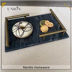 Rectangular Serving Tray With Corner Handle For Kitchen