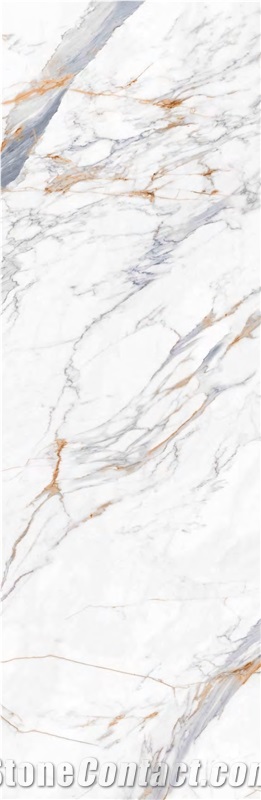 Apuan White Marble Look Sintered Stone Tiles Slabs