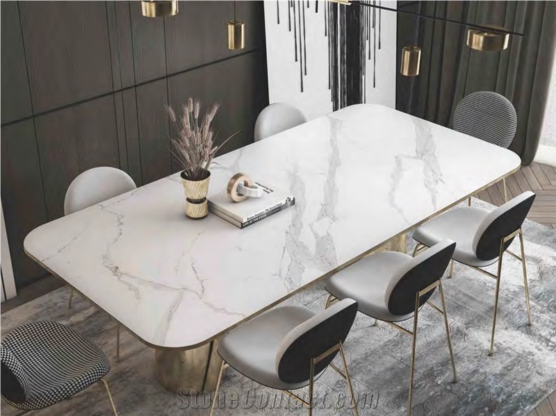Calacatta Marble Sintered Stone Table Top