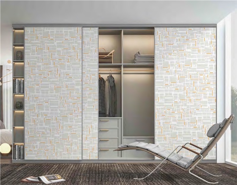 FENDI PIXEL (LIGHT GREY) Sintered Panel Closet Design