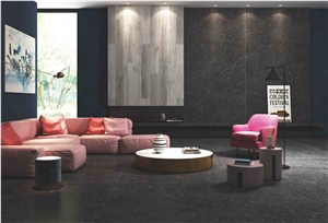 Galaxy Black Sintered Stone Wall Tiles Slabs For Room Design