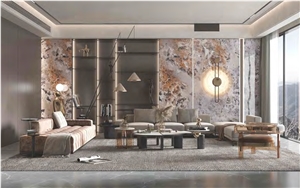 OPAL PURPLE CRYSTAL WALL STONE DECOR SINTERED SLABS TILES