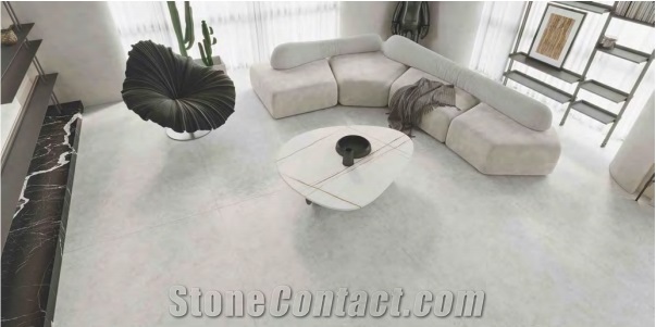 Plain Cement White,Artificial Stone Slab, Sintered Stone