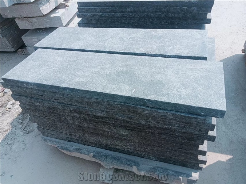 Blue Limestone Acid Wash Surface Split Sides Steps Stairs