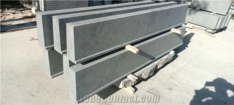 Blue Limestone Honed Flamed Arc Steps Stairs Risers