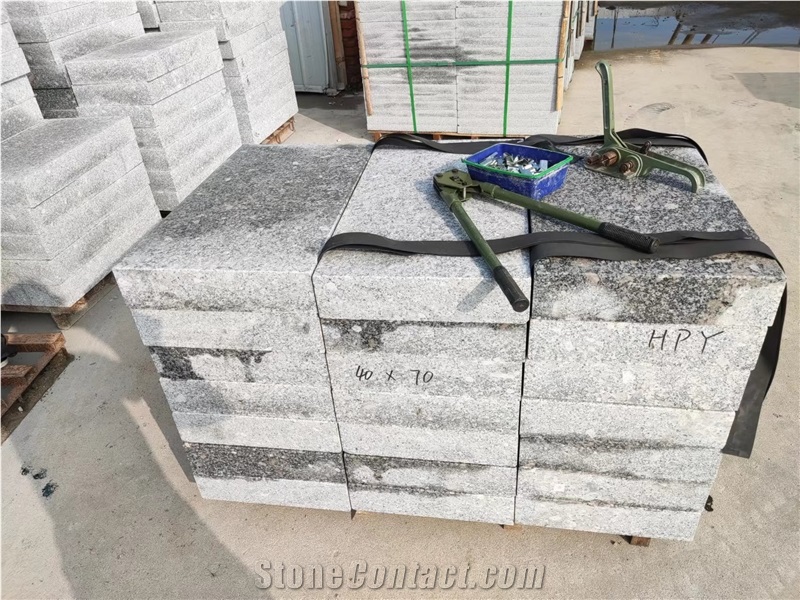 Dalian New G602 Granite Light Grey Granite Flamed Paving Stone