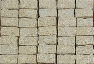 Yellow Granite Cubic Stone, Cobble Stone
