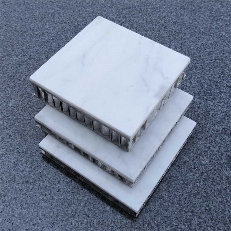 Bianco Carrara Marble Backed Aluminum Honeycomb Panels