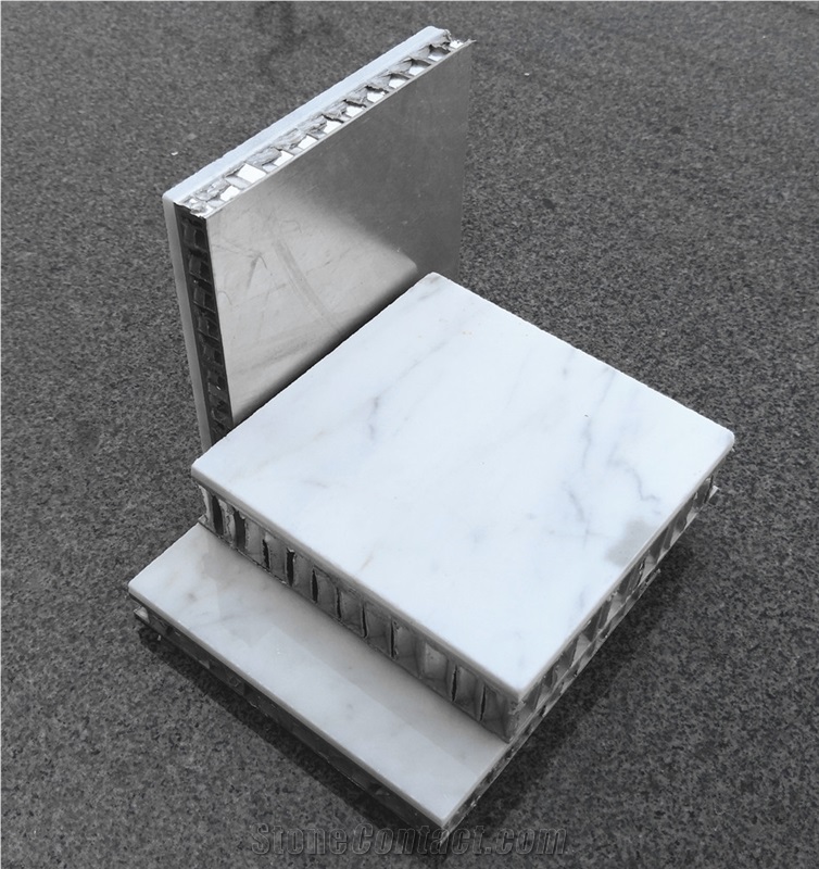 Bianco Carrara Marble Backed Aluminum Honeycomb Panels