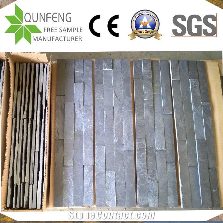 15*60CM China Black Stone Slate Wall Cladding Panel
