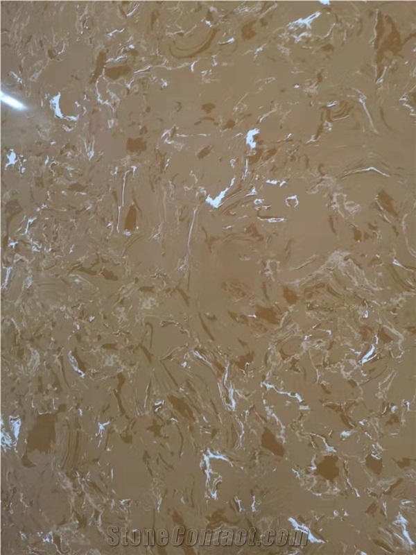 Artificial Marble Finland Gold Brown Slab With Cheap Price