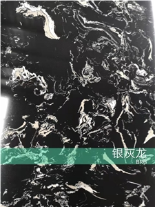 Artificial Marble Silver Grey Dragon Polished Slab