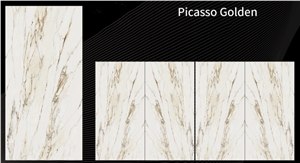 Book Matched Picasso Golden Sintered Stone Slab