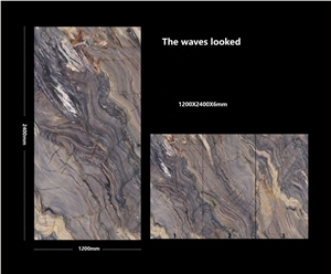 China Sintered Stone The Waves Looked Polished Slab