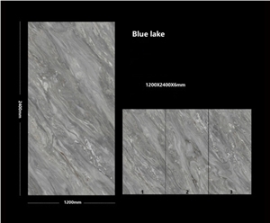 High Quality Blue Lake Sintered Stone Polished Slab