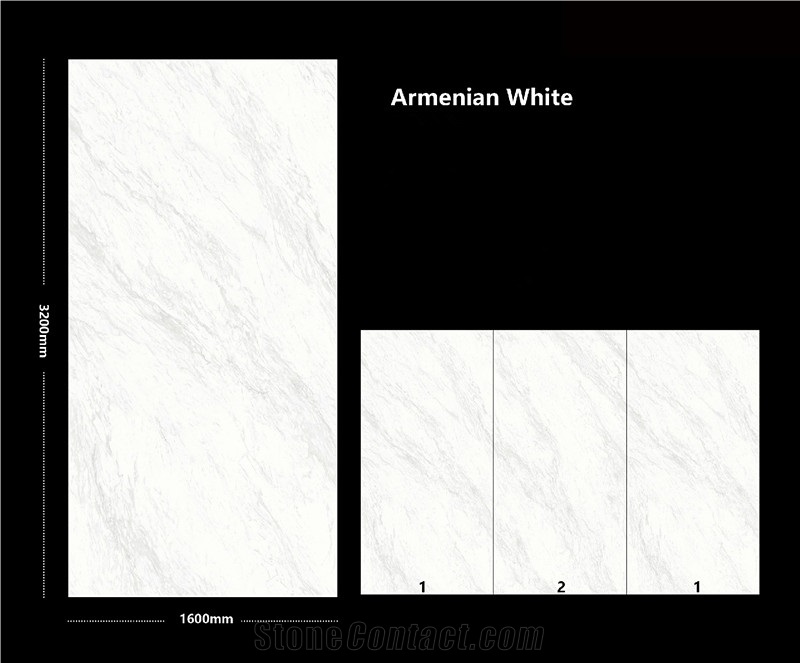 Sintered Stone Armenian White Polished Slab
