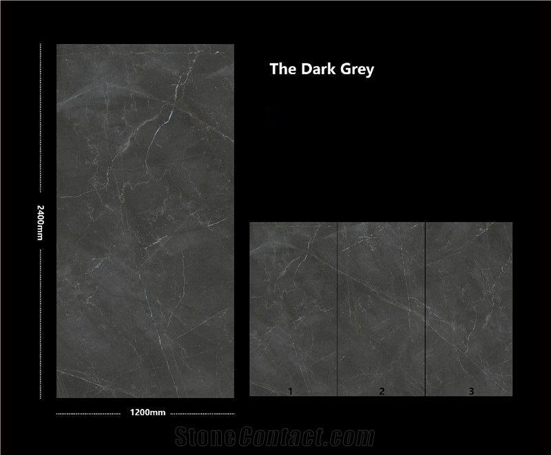Sintered Stone The Century Dark Grey Polished Slab
