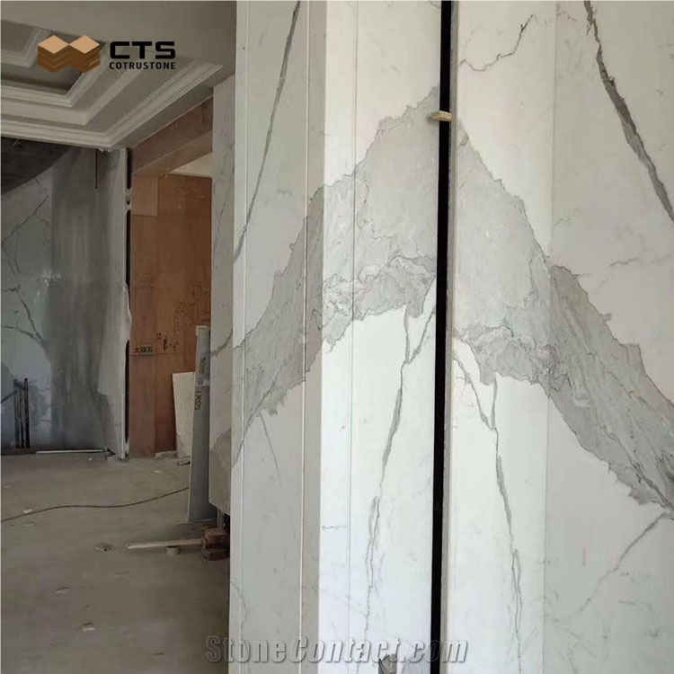 Bianco Calacatta Slabs Customized Select Type Fancy Style