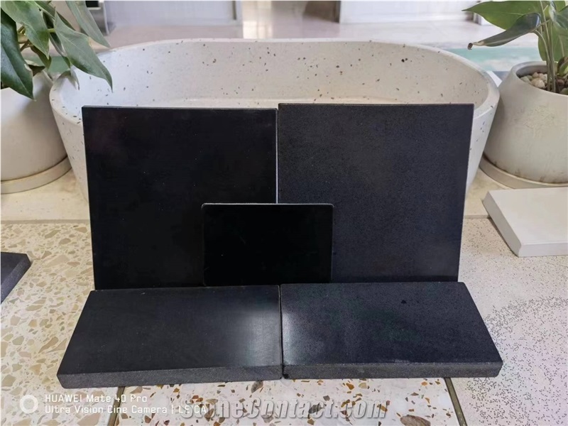 Cement Terrazzo Tile Absolute Black Galaxy