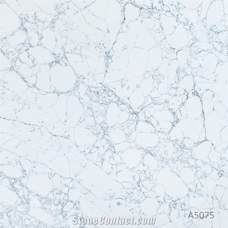 White Marble Effect Quartz Worktop Kitchen A5075
