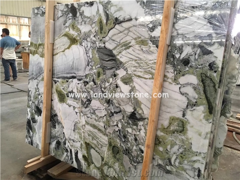 White Beauty Ice Green Marble Slabs