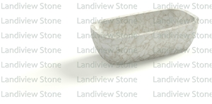 White Crystal Quartzite Solid Bathtub Freestanding Bathtub