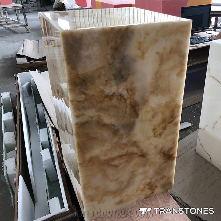 Engineered Stone Artificial Yellow Onyx Slab For Light Box