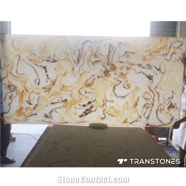 Glossy Stone Slabs Faux Artificial Onyx Panel