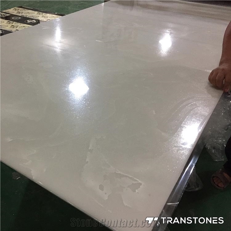 Translucent White Alabaster Decorative Artificial Stone