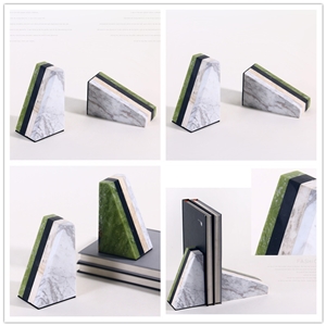 Mixed Marbles Book Stand Marble Bookend Marble Book Holder