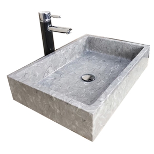 Overlord Flowers Marble Rectangular Marble Sink