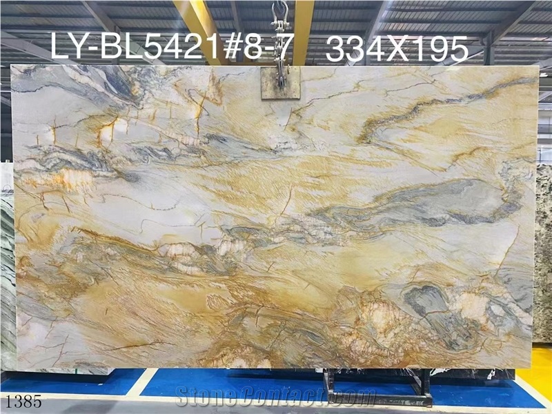 Jacaranda Oro Giallo Gold Quartzite Slab In China Market