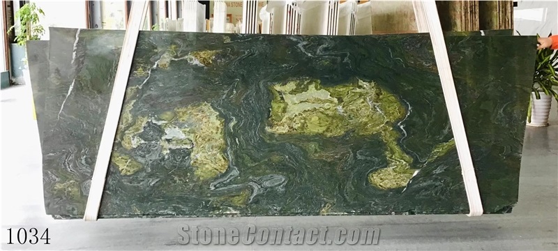 Olive Green Marble Slab Tile In China Stone Market