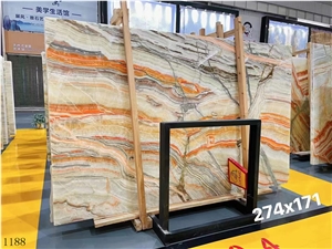Rainbow Persian Multicolor Onyx Slab Tile In China Market