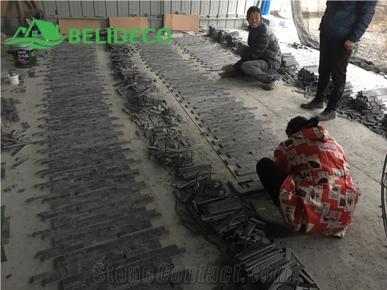 Black Exterior Stone Veneer Jiangxi Black Slate Wall Panels