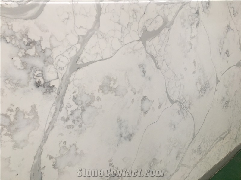 Polished/Honed Surface Concrete White Quartz Big Slab