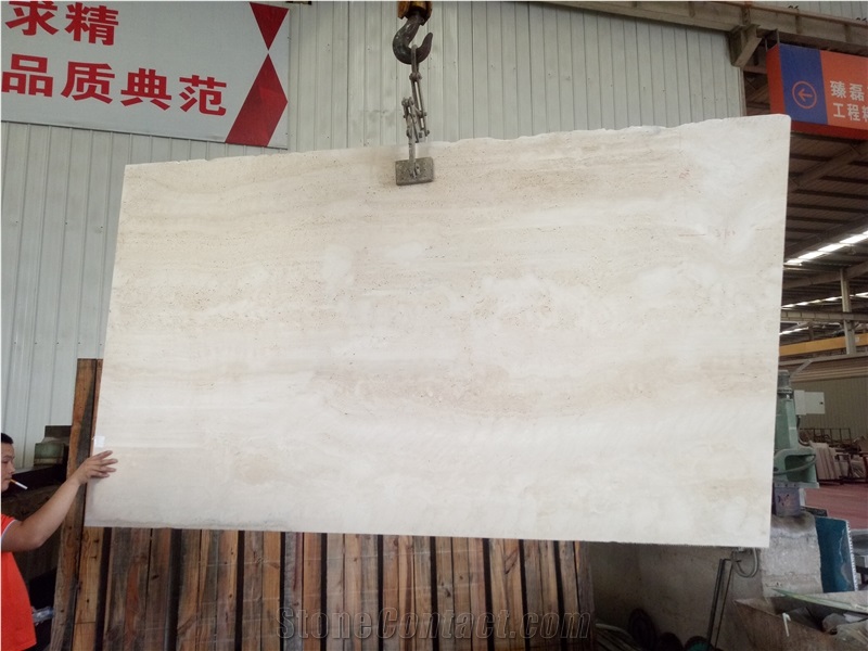 Building Material Italy Ivory White Travertine Big Slab