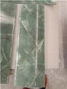 Chinese Ornament Green And White Vein Green Quartzite Tile