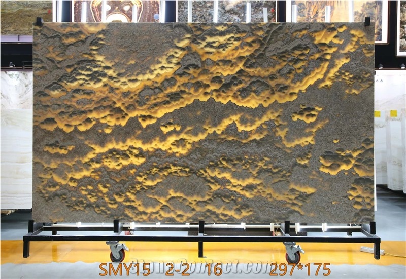 Factory Wholesale Commercial Project Ink Jade Onyx Big Slab
