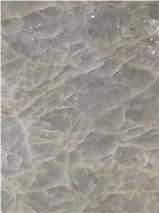 Transparent Diaphanous Glacier White Onyx Big Slab