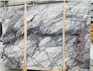 Natural Stone New York Marble White And Violet Slab & Tile