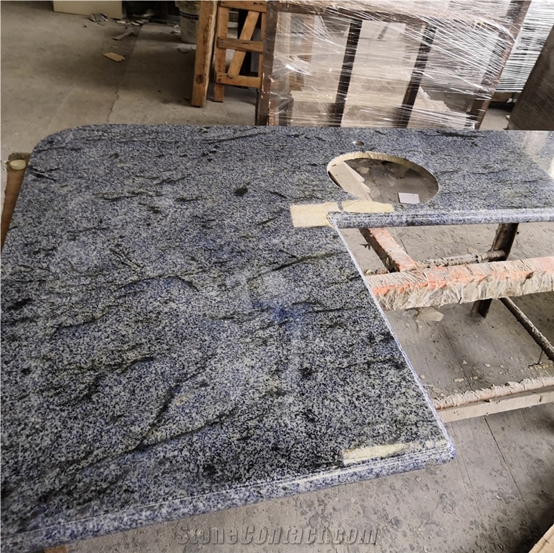 Azul Bahia Granite Backed Aluminum Honeycomb Bar Top