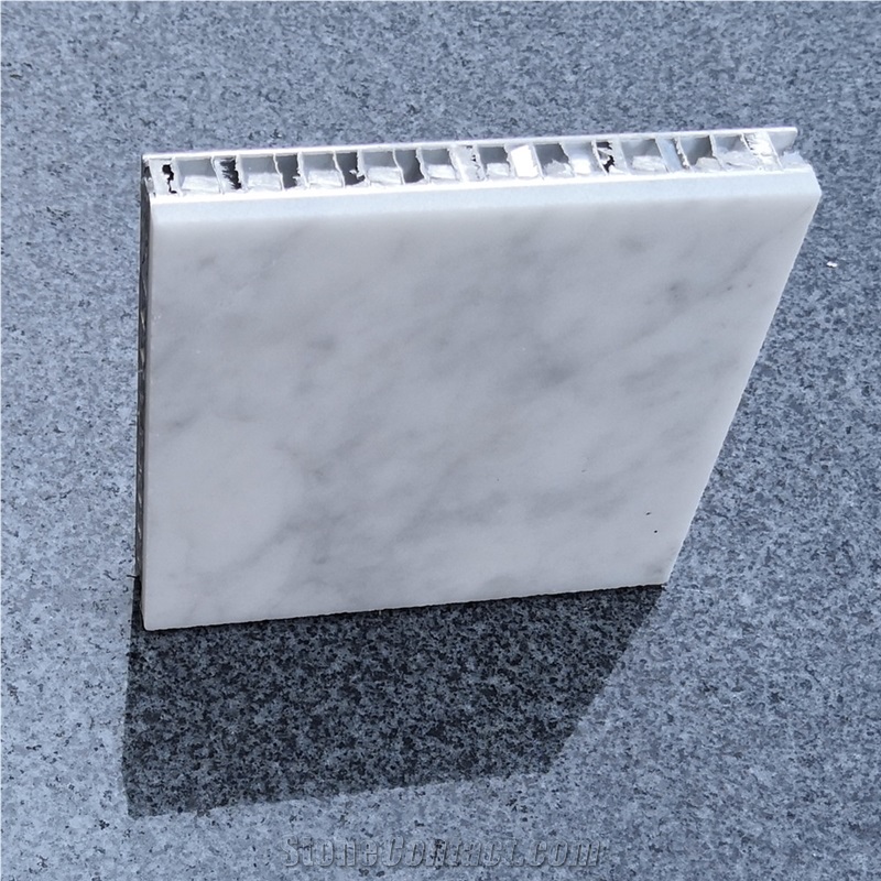 Bianco Carrara White Marble Backed Aluminum Honeycomb Panel
