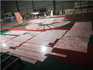 Pink Jade Backed Glass Translucent Panel For Stair Board