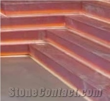 Pink Jade Backed Glass Translucent  Panel For Stair Board