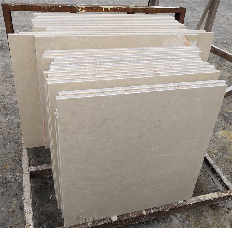 Thin Beige Marble Laminated With Granite Used For Interior Floor