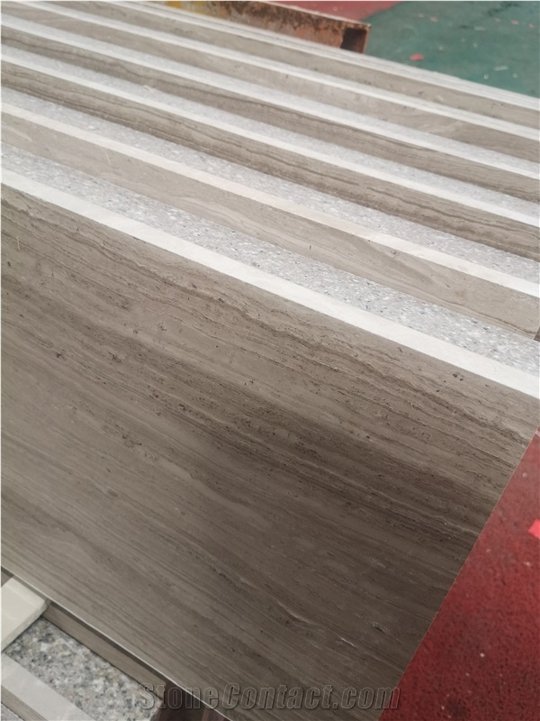 White Wood Grain Marble And Composite Granite Tiles
