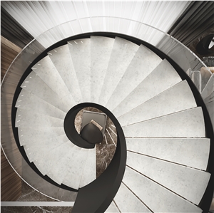 Interior Gray Polished Engineered Stone Stairs